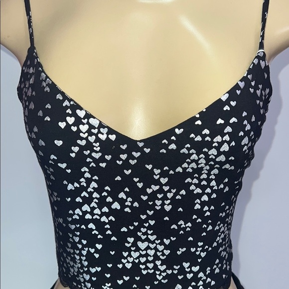 Victoria secret Black and White Heart Pattern Crop Top zs XS - Picture 9 of 10